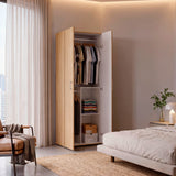 Closet Tera Fresno y Blanco 80x180cm sin Cajones con 3 Entrepaños