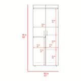 Closet Tera Fresno y Blanco 80x180cm sin Cajones con 3 Entrepaños