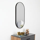 Espejo de Baño Axel Negro 50x100cm Ovalado con Marco En Aluminio