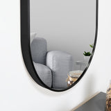 Espejo de Baño Axel Negro 50x100cm Ovalado con Marco En Aluminio