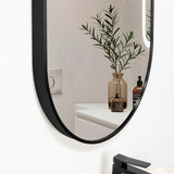 Espejo de Baño Axel Negro 50x100cm Ovalado con Marco En Aluminio