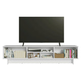 Rack de TV Agata Blanco 218x52cm para TV Hasta 80 Pulgadas con Cinco Cajones