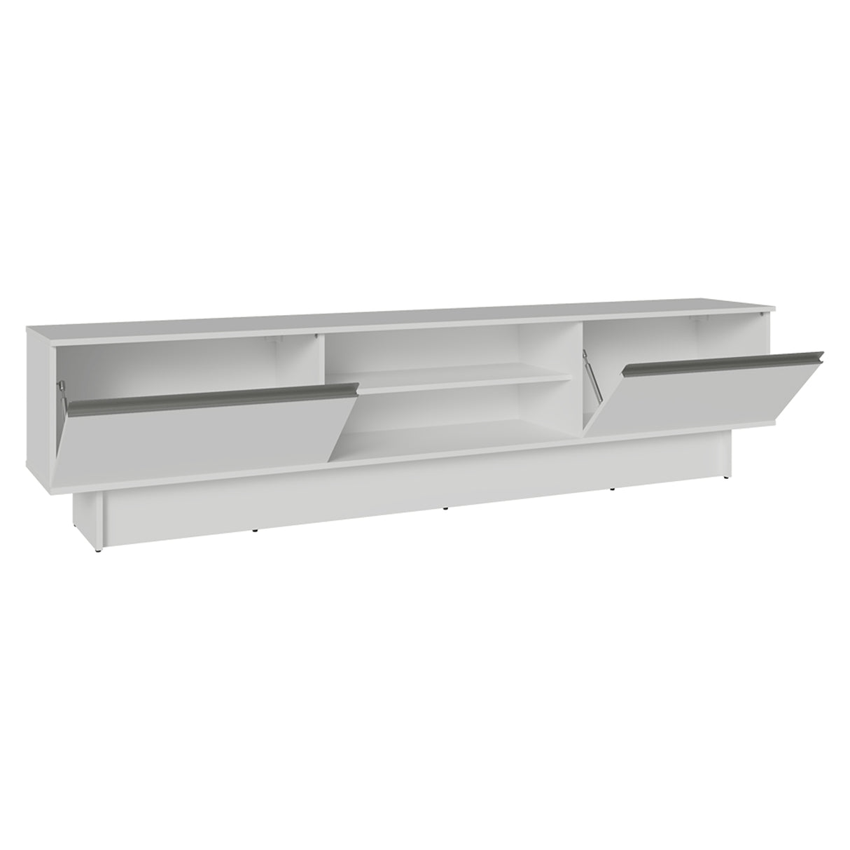 Rack de TV Glamy Blanco 218x52cm para TV Hasta 80 Pulgadas con Cinco Cajones