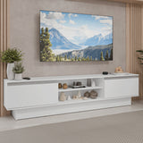 Rack de TV Glamy Blanco 218x52cm para TV Hasta 80 Pulgadas con Cinco Cajones
