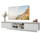 Rack de TV Glamy Blanco 218x52cm para TV Hasta 80 Pulgadas Flotante con Cinco Cajones