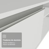 Rack de TV Glamy Blanco 218x52cm para TV Hasta 80 Pulgadas Flotante con Cinco Cajones
