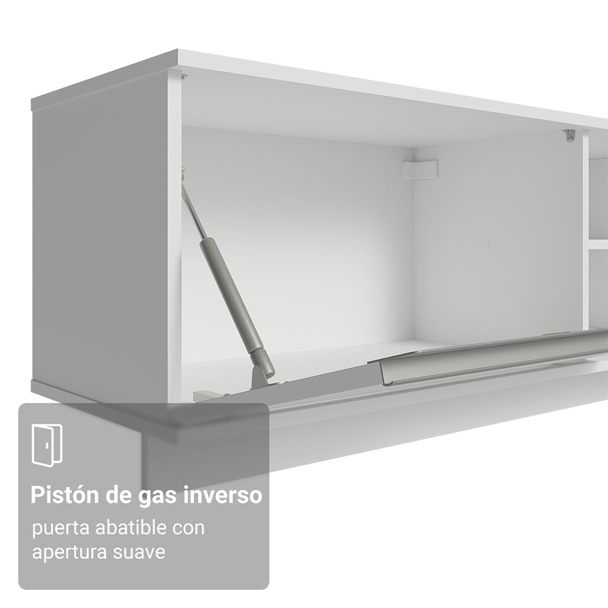 Rack de TV Glamy Blanco 218x52cm para TV Hasta 80 Pulgadas Flotante con Cinco Cajones