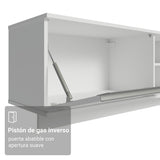 Rack de TV Glamy Blanco 218x52cm para TV Hasta 80 Pulgadas Flotante con Cinco Cajones