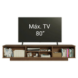 Rack de TV Glamy Marrón 218x52cm para TV Hasta 80 Pulgadas Flotante con Cinco Cajones