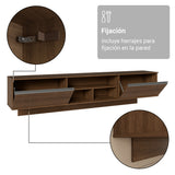 Rack de TV Glamy Marrón 218x52cm para TV Hasta 80 Pulgadas Flotante con Cinco Cajones