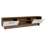 Rack de TV Agata Marrón y Blanco 218x52cm para TV Hasta 80 Pulgadas con Cinco Cajones