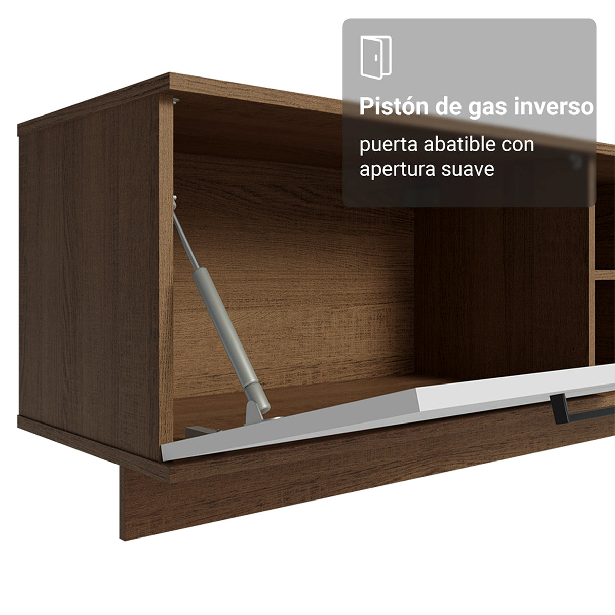 Rack de TV Agata Marrón y Blanco 218x52cm para TV Hasta 80 Pulgadas Flotante con Cinco Cajones
