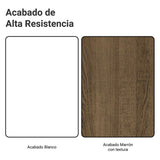 Rack de TV Glamy Blanco y Marrón 218x52cm para TV Hasta 80 Pulgadas con Cinco Cajones