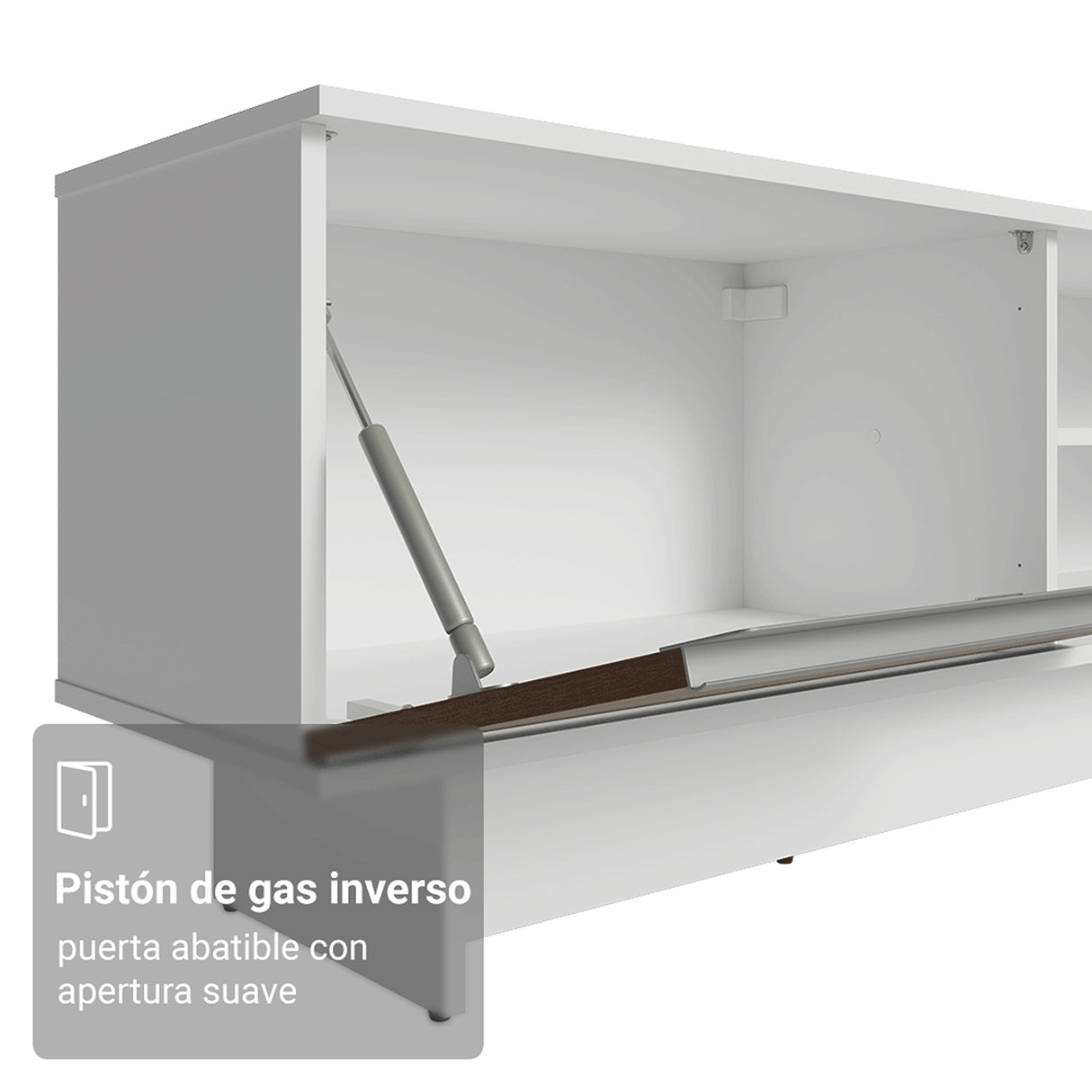 Rack de TV Glamy Blanco y Marrón 218x52cm para TV Hasta 80 Pulgadas con Cinco Cajones