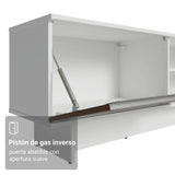 Rack de TV Glamy Blanco y Marrón 218x52cm para TV Hasta 80 Pulgadas con Cinco Cajones