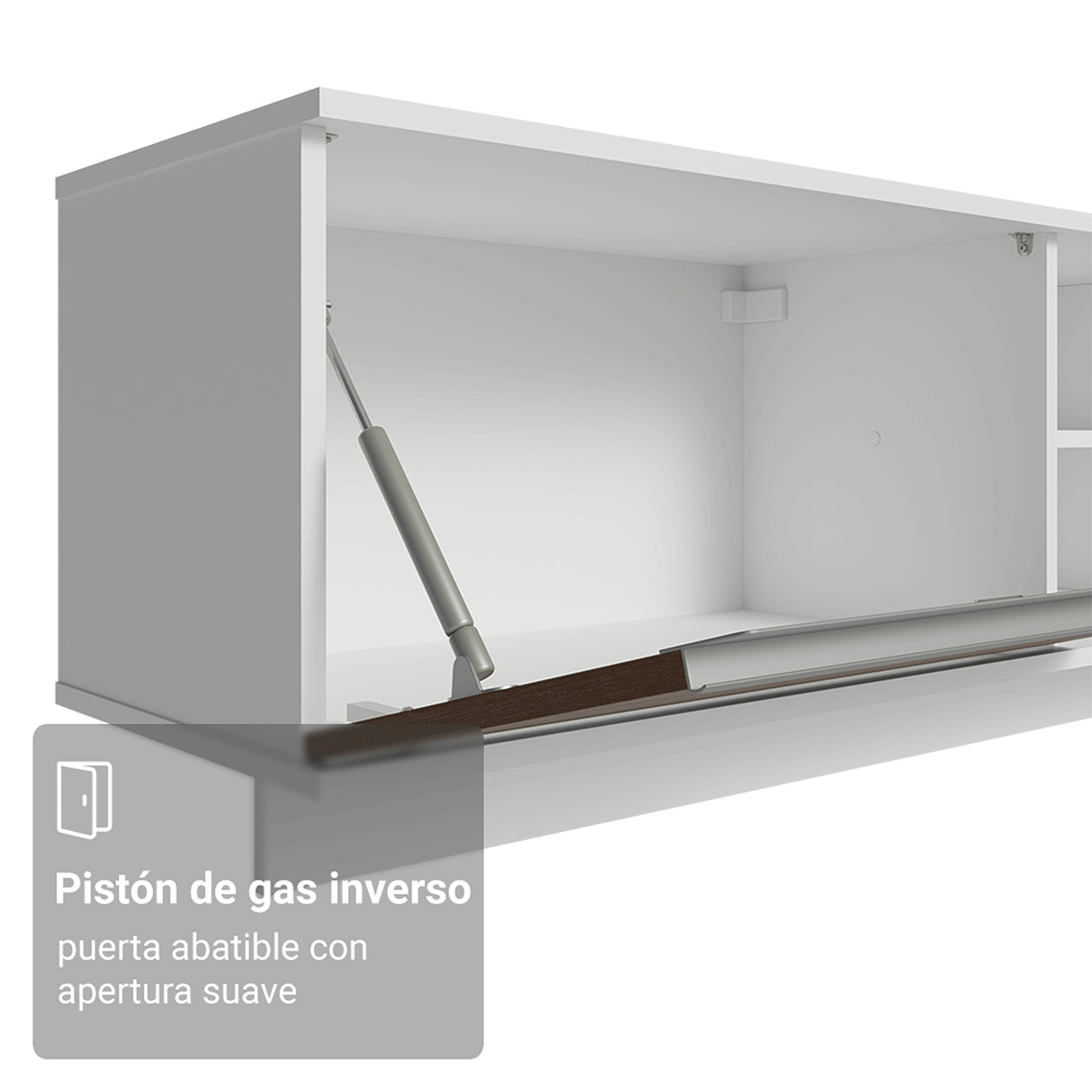 Rack de TV Glamy Blanco y Marrón 218x52cm para TV Hasta 80 Pulgadas Flotante con Cinco Cajones