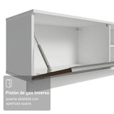 Rack de TV Glamy Blanco y Marrón 218x52cm para TV Hasta 80 Pulgadas Flotante con Cinco Cajones