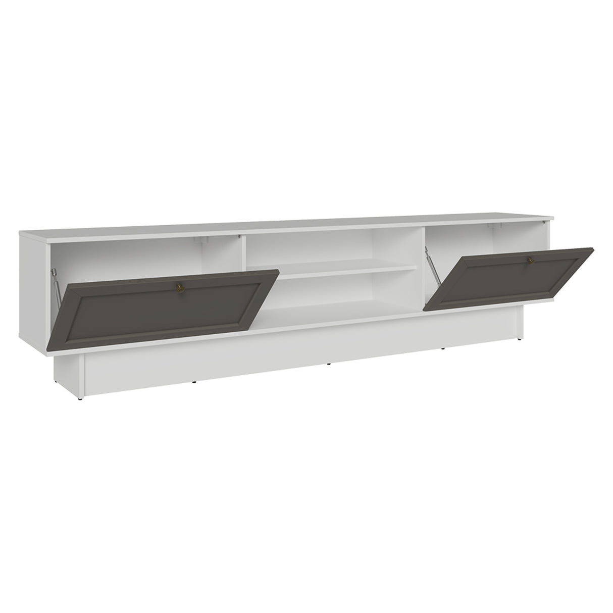 Rack de TV Vik Blanco y Gris 218x52cm para TV Hasta 80 Pulgadas con Cinco Cajones