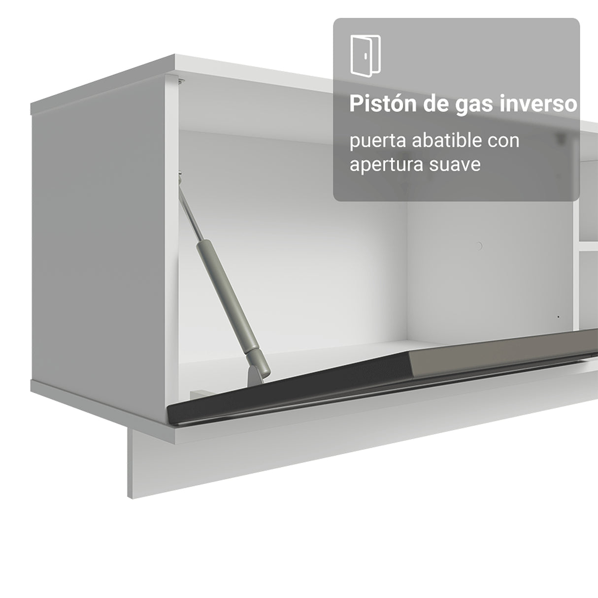 Rack de TV Vik Blanco y Gris 218x52cm para TV Hasta 80 Pulgadas Flotante con Cinco Cajones