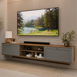 Rack de TV Vik Marrón y Gris 218x52cm para TV Hasta 80 Pulgadas Flotante con Cinco Cajones
