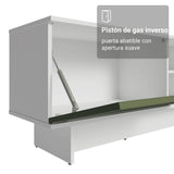Rack de TV Vik Blanco y Verde 218x52cm para TV Hasta 80 Pulgadas con Cinco Cajones