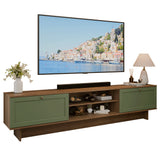 Rack de TV Vik Marrón y Verde 218x52cm para TV Hasta 80 Pulgadas con Cinco Cajones