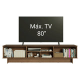 Rack de TV Vik Marrón y Verde 218x52cm para TV Hasta 80 Pulgadas con Cinco Cajones