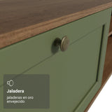 Rack de TV Vik Marrón y Verde 218x52cm para TV Hasta 80 Pulgadas Flotante con Cinco Cajones
