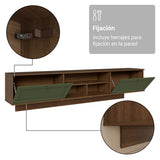 Rack de TV Vik Marrón y Verde 218x52cm para TV Hasta 80 Pulgadas Flotante con Cinco Cajones