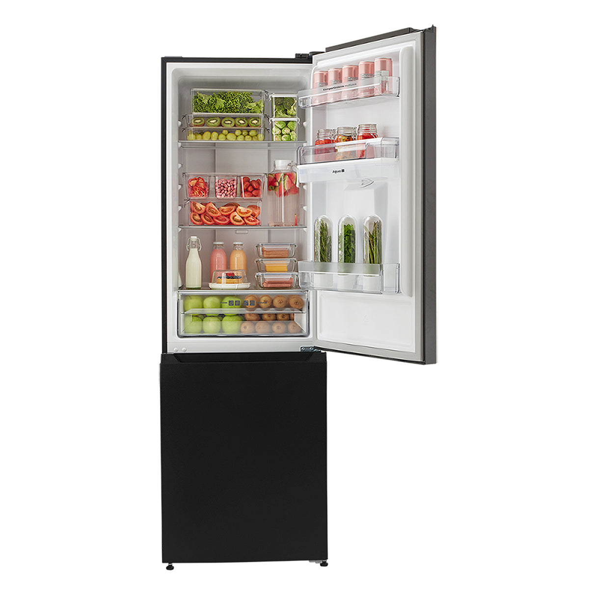 Nevecón Haceb Bottom Mount Negro 60x186cm No Frost de 293 Litros con Dispensador de Agua