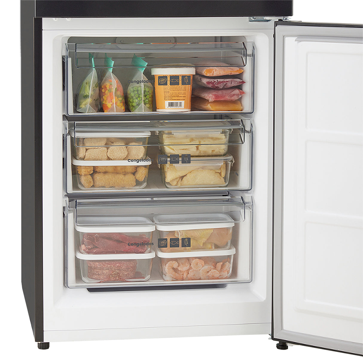 Nevecón Haceb Bottom Mount Negro 60x186cm No Frost de 293 Litros con Dispensador de Agua