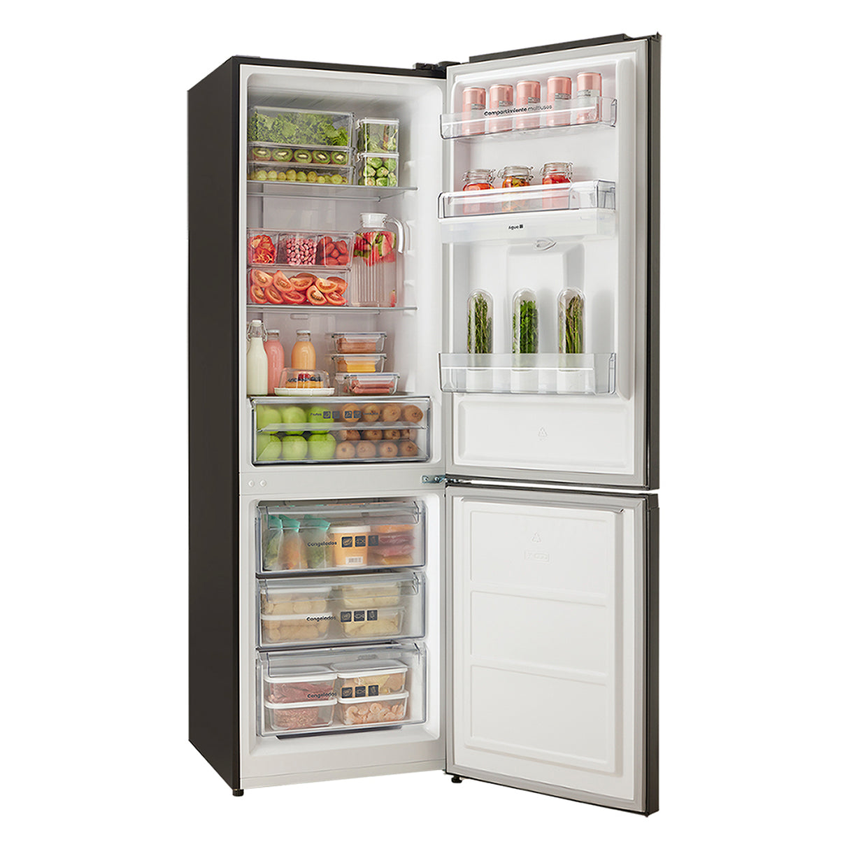 Nevecón Haceb Bottom Mount Negro 60x186cm No Frost de 293 Litros con Dispensador de Agua