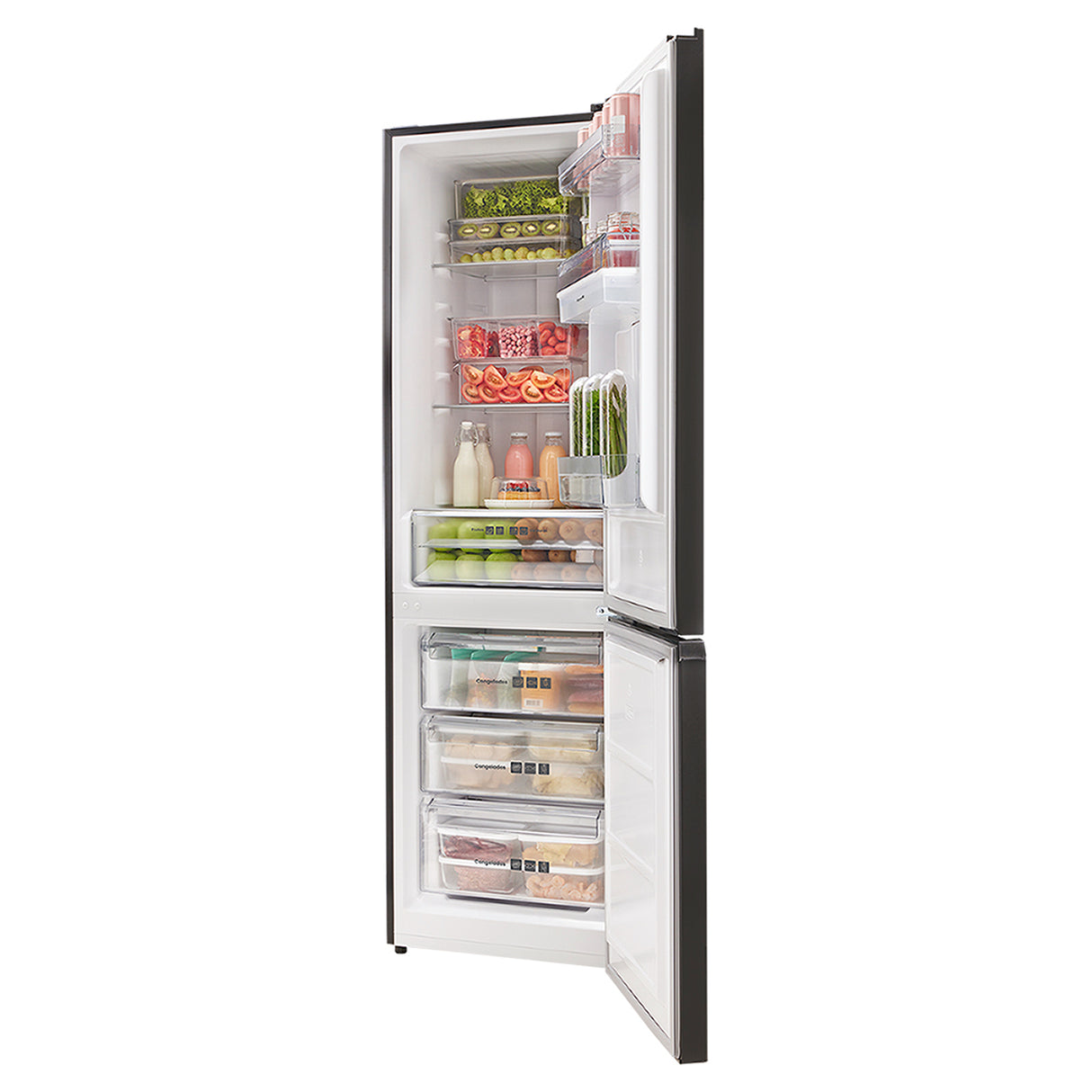 Nevecón Haceb Bottom Mount Negro 60x186cm No Frost de 293 Litros con Dispensador de Agua