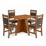 Comedor Indonesia Cafe y Cafe Oscuro 120x78cm Cuadrado De Cuatro Puestos con Cuatro Sillas