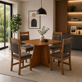 Comedor Indonesia Cafe y Cafe Oscuro 120x78cm Cuadrado De Cuatro Puestos con Cuatro Sillas