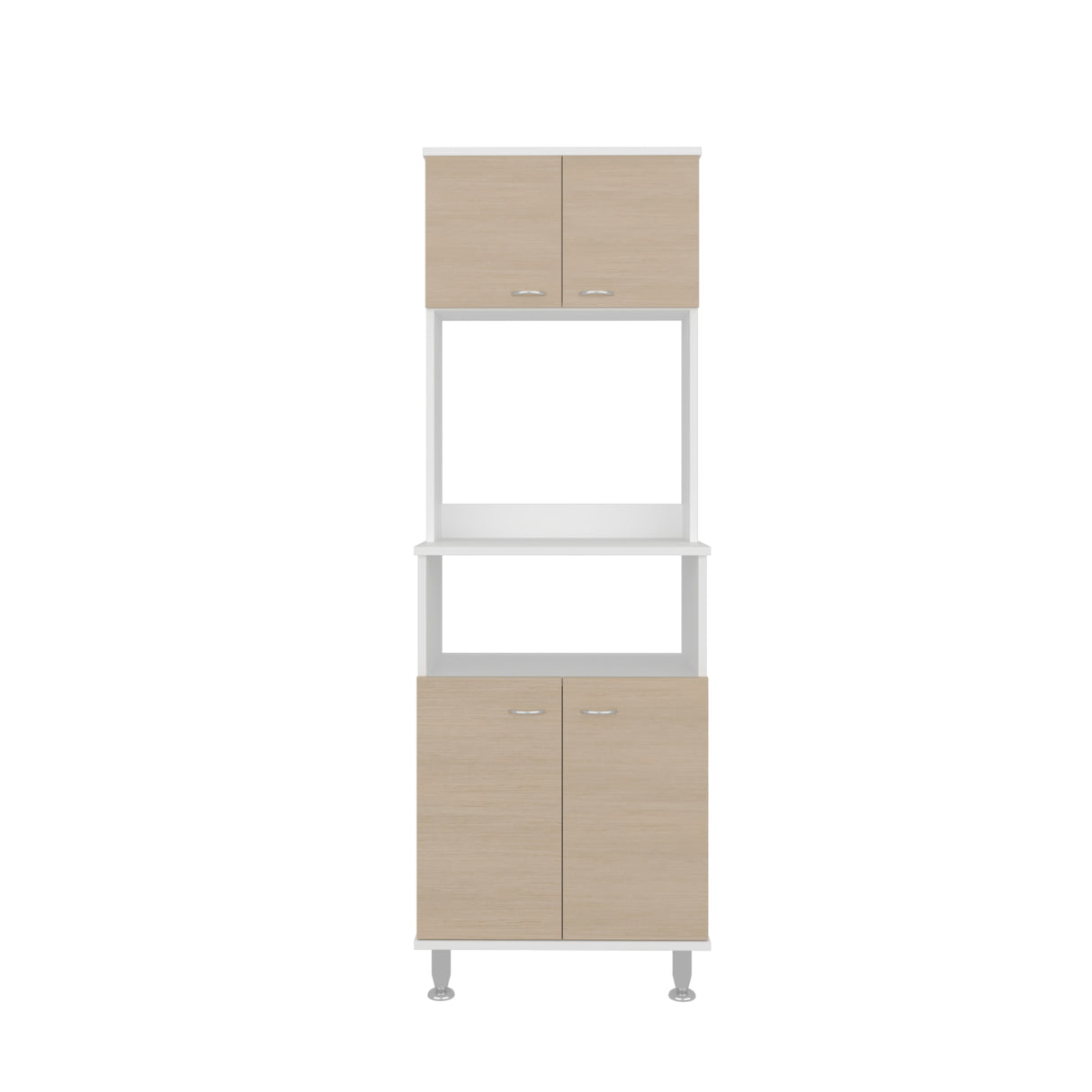 Alacena Fenix Blanco y Cartagena 54x160cm sin Cajones y con Cuatro Puertas