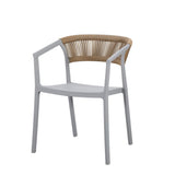 Silla para Exteriores Bali Gris 53x75.5cm Apilable con Apoya Brazos y con Espaldar