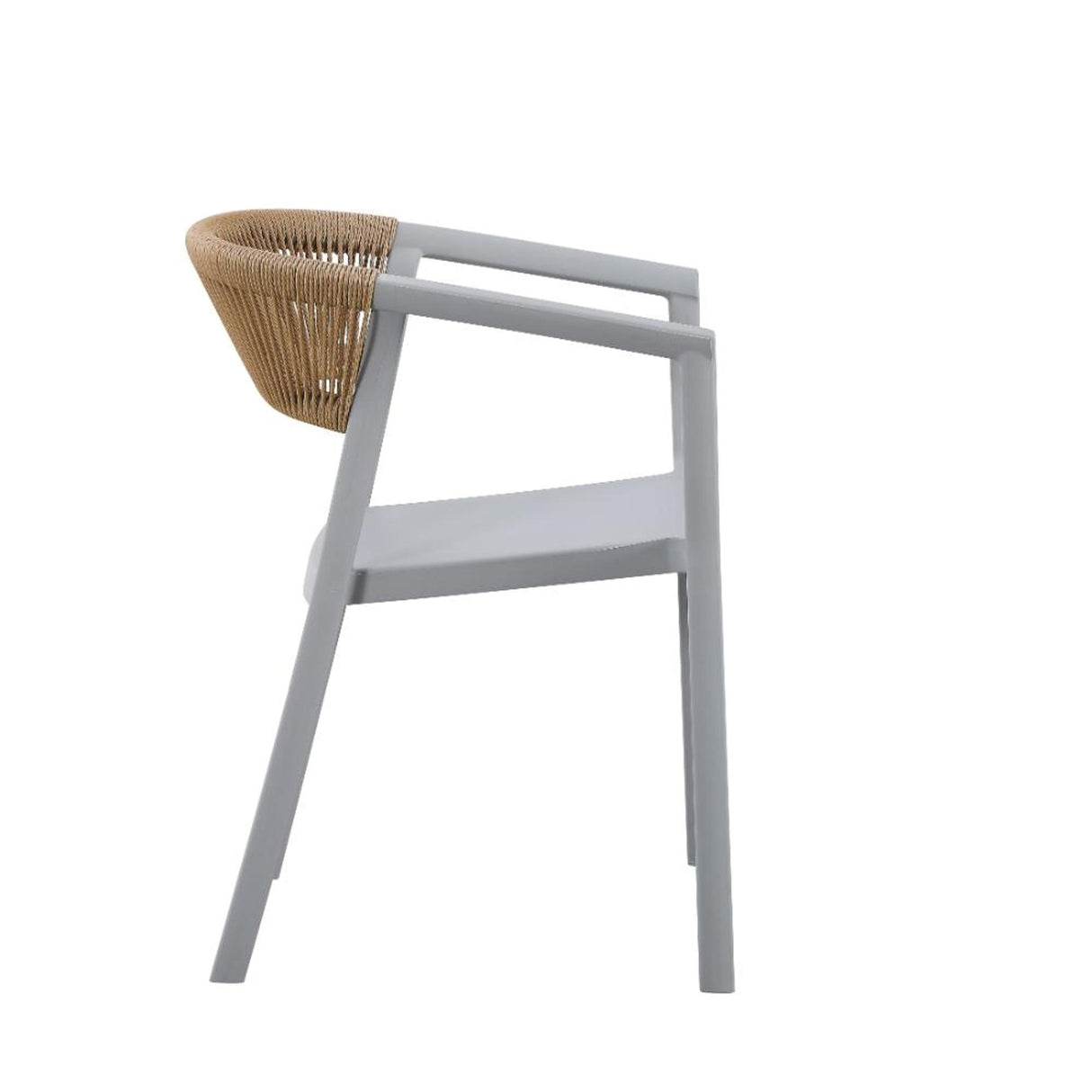 Silla para Exteriores Bali Gris 53x75.5cm Apilable con Apoya Brazos y con Espaldar