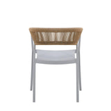 Silla para Exteriores Bali Gris 53x75.5cm Apilable con Apoya Brazos y con Espaldar