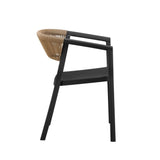 Silla para Exteriores Bali Negro 53x75.5cm Apilable con Apoya Brazos y con Espaldar