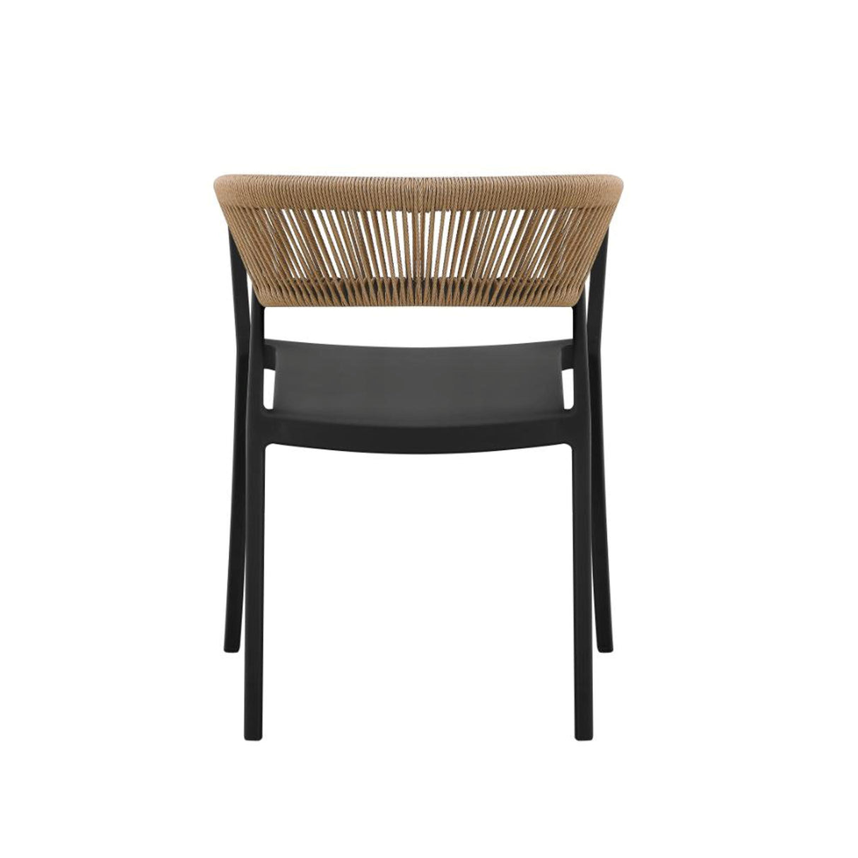 Silla para Exteriores Bali Negro 53x75.5cm Apilable con Apoya Brazos y con Espaldar