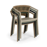 Silla para Exteriores Bali Negro 53x75.5cm Apilable con Apoya Brazos y con Espaldar