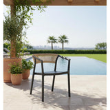 Silla para Exteriores Bali Negro 53x75.5cm Apilable con Apoya Brazos y con Espaldar