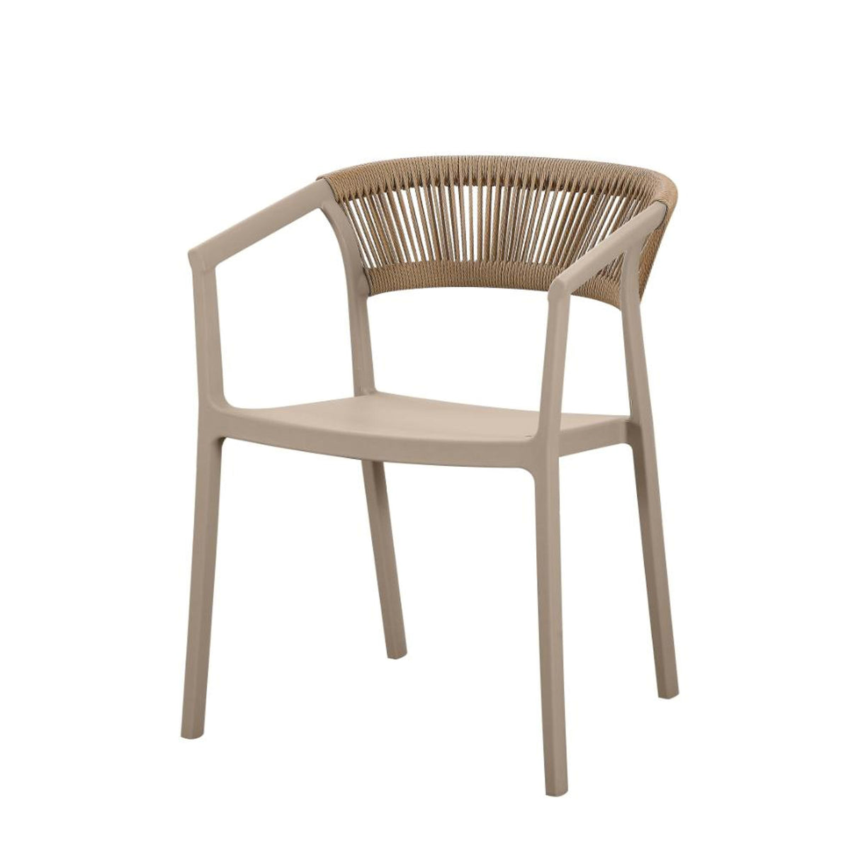 Silla para Exteriores Bali Taupe 53x75.5cm Apilable con Apoya Brazos y con Espaldar