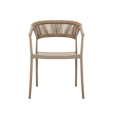 Silla para Exteriores Bali Taupe 53x75.5cm Apilable con Apoya Brazos y con Espaldar