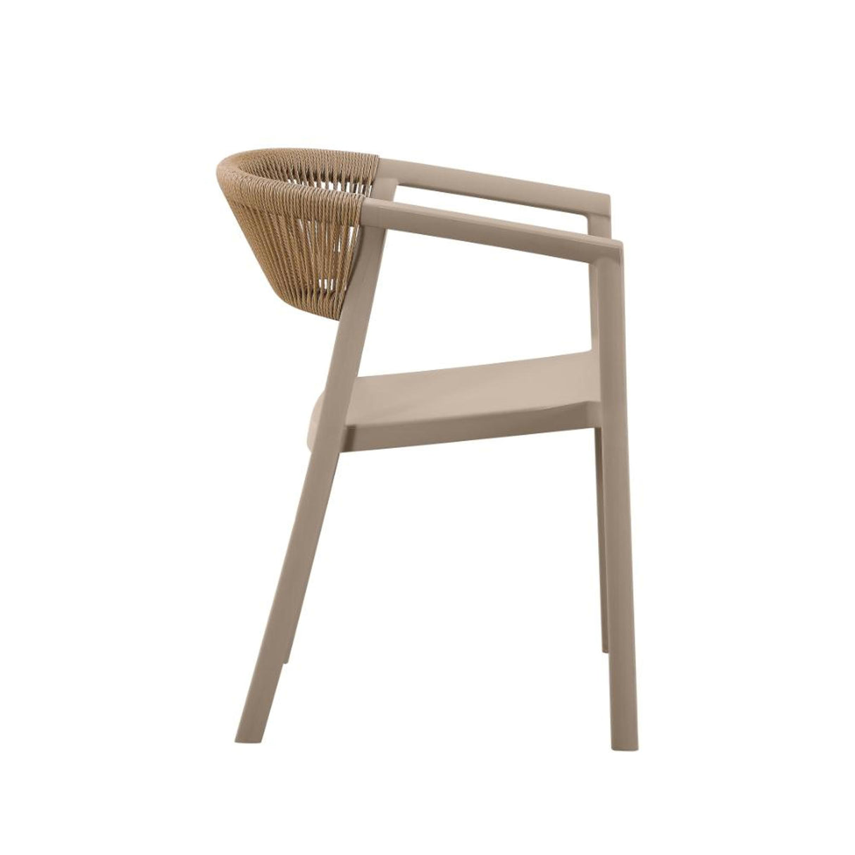 Silla para Exteriores Bali Taupe 53x75.5cm Apilable con Apoya Brazos y con Espaldar