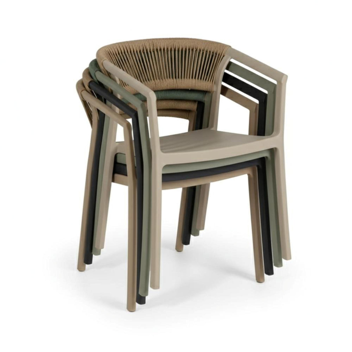 Silla para Exteriores Bali Taupe 53x75.5cm Apilable con Apoya Brazos y con Espaldar