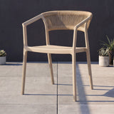 Silla para Exteriores Bali Taupe 53x75.5cm Apilable con Apoya Brazos y con Espaldar