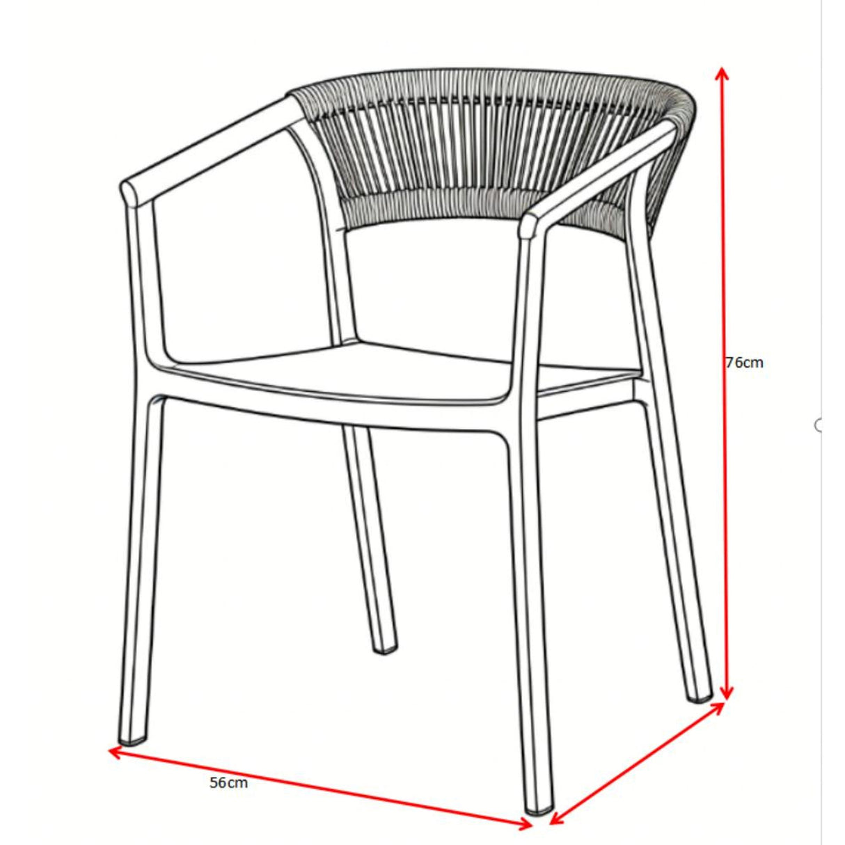 Silla para Exteriores Bali Verde 53x75.5cm Apilable con Apoya Brazos y con Espaldar
