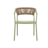 Silla para Exteriores Bali Verde 53x75.5cm Apilable con Apoya Brazos y con Espaldar
